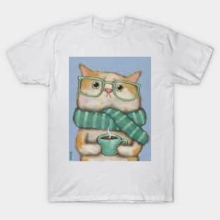 Kitty With A Cup of Coffee T-Shirt